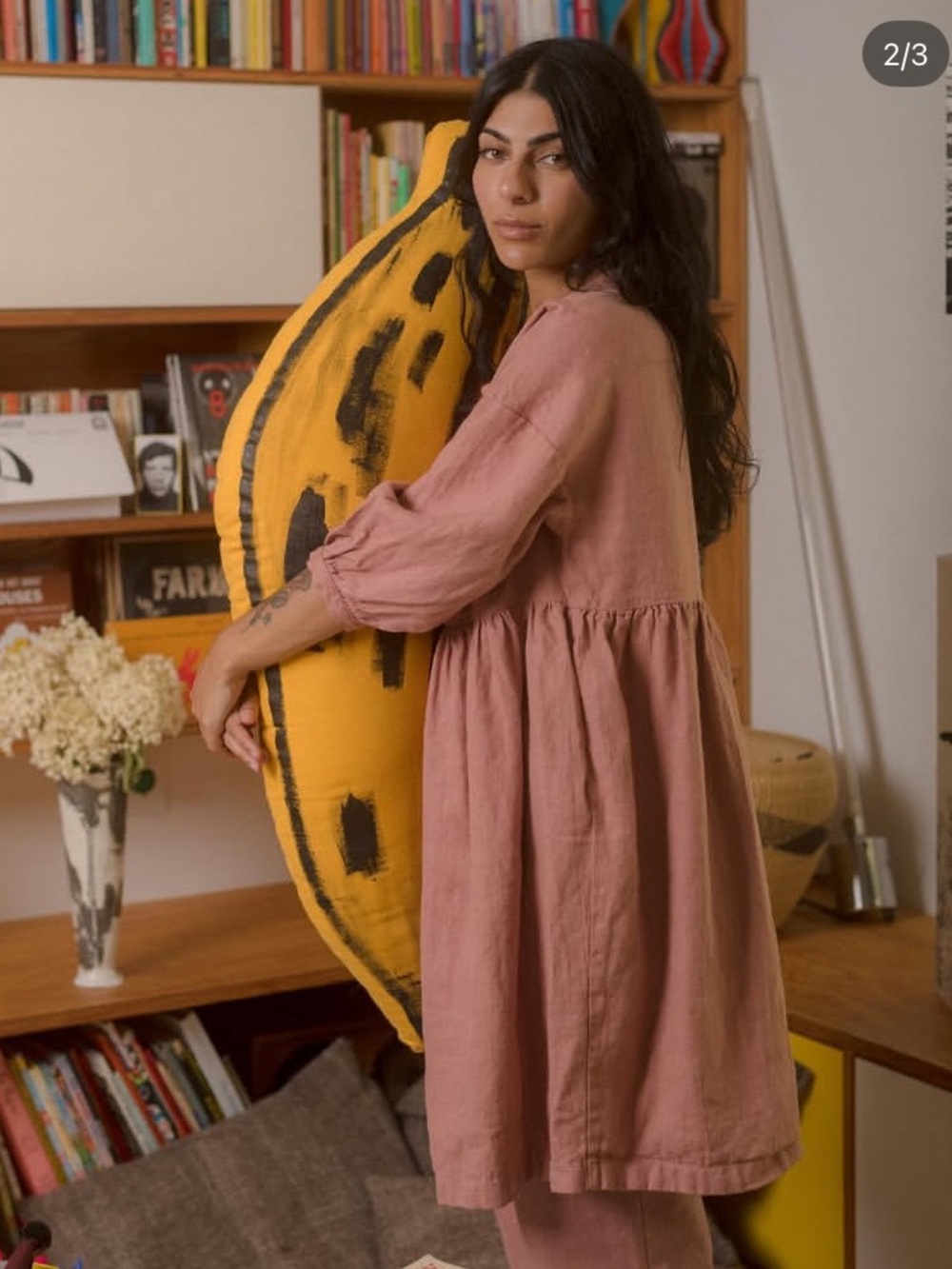 Beaton Linen House Dress Dusty Rose